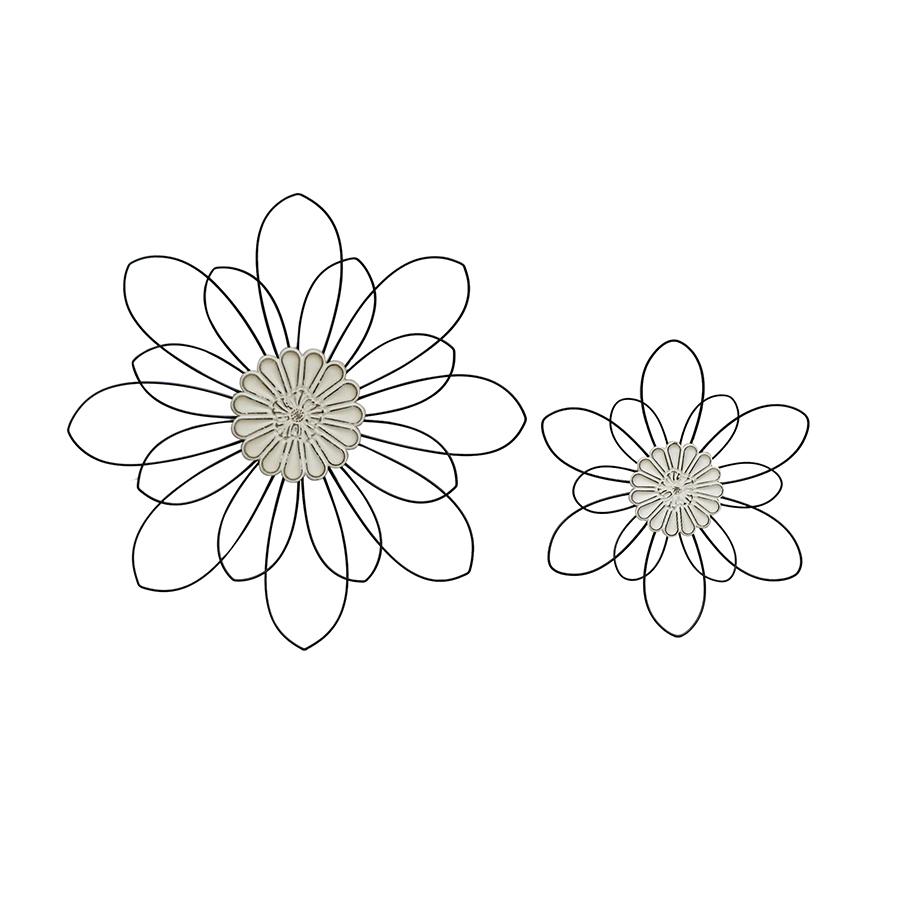 Nested Flower Moulded Centre Wall Art Set Of 2