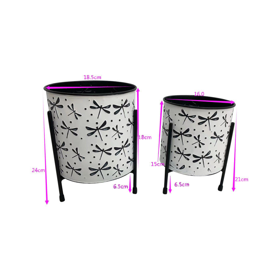 Nested Dragonfly Planters Set Of 2