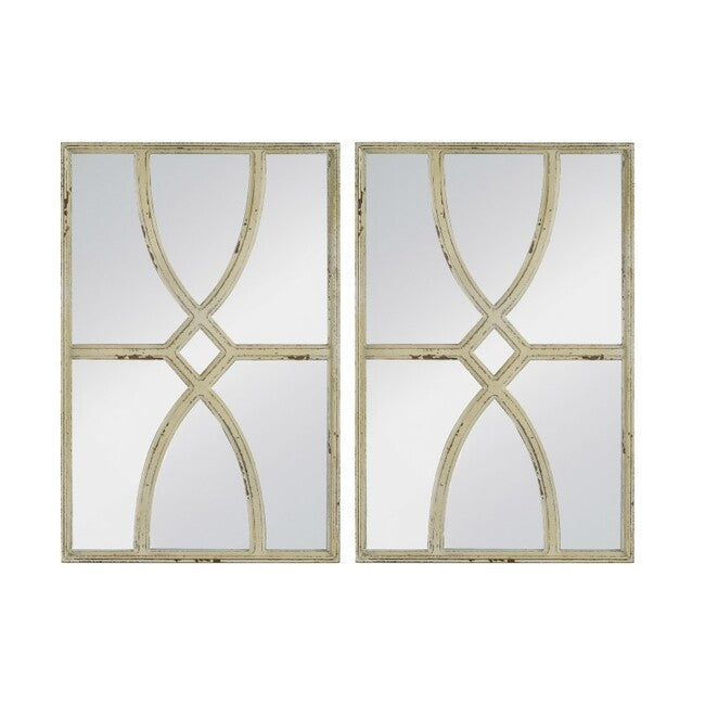 Shabby Chic Carved Wall Mirrors Set of 2