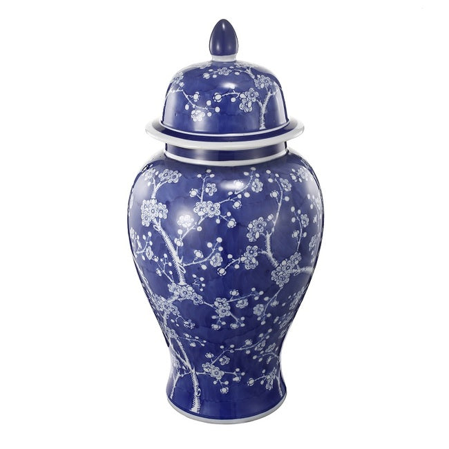 Blossom-Patterned Decorative Ginger Jar