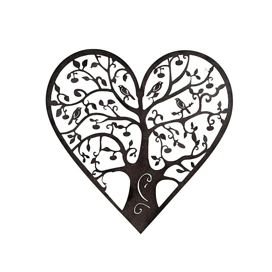 Laser Cut Tree of Life in Heart Wall Decor