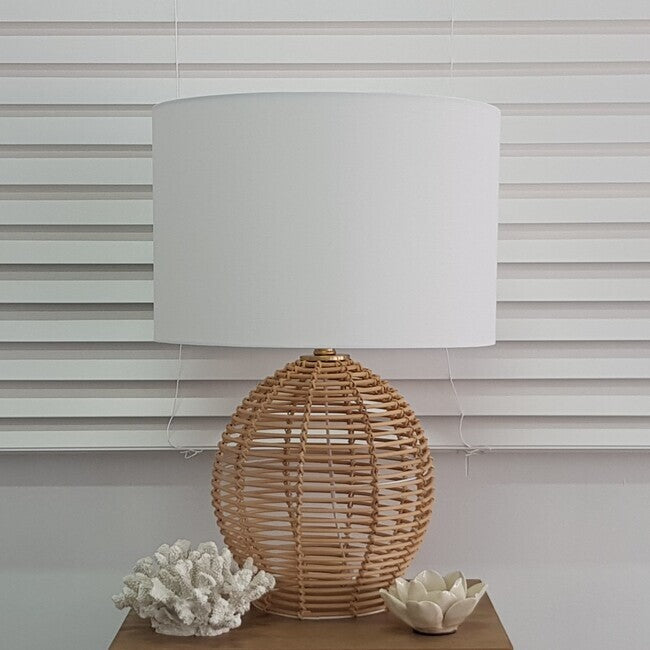 Coastal Rattan Bedside Table Lamp