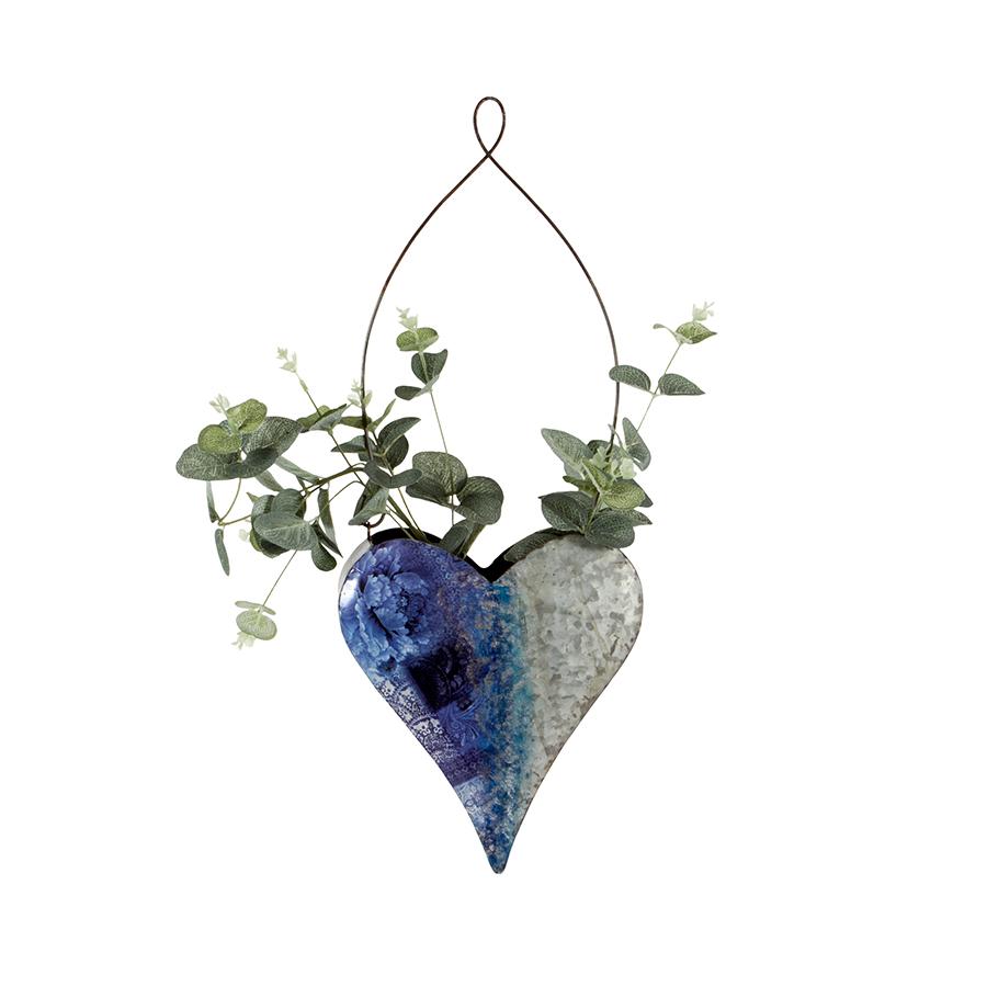 Natures Art' Blue Heart Hanging Planter Pot