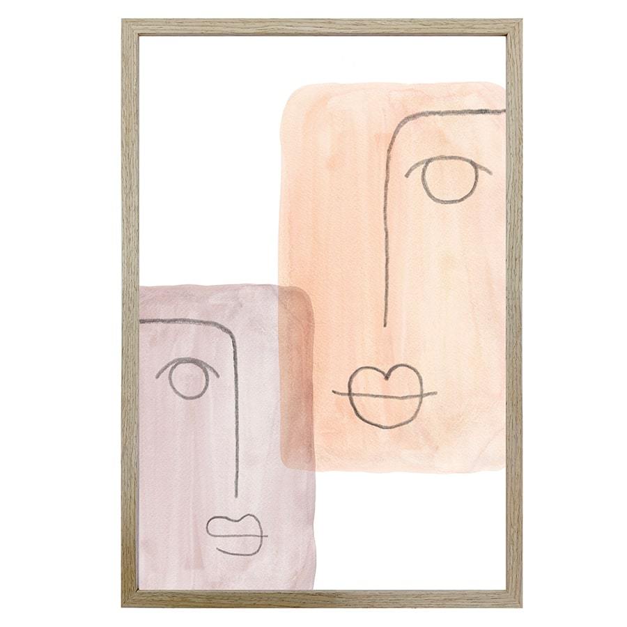 Mixed Emotions Oak Frame Wall Print Large 60 x 90cms