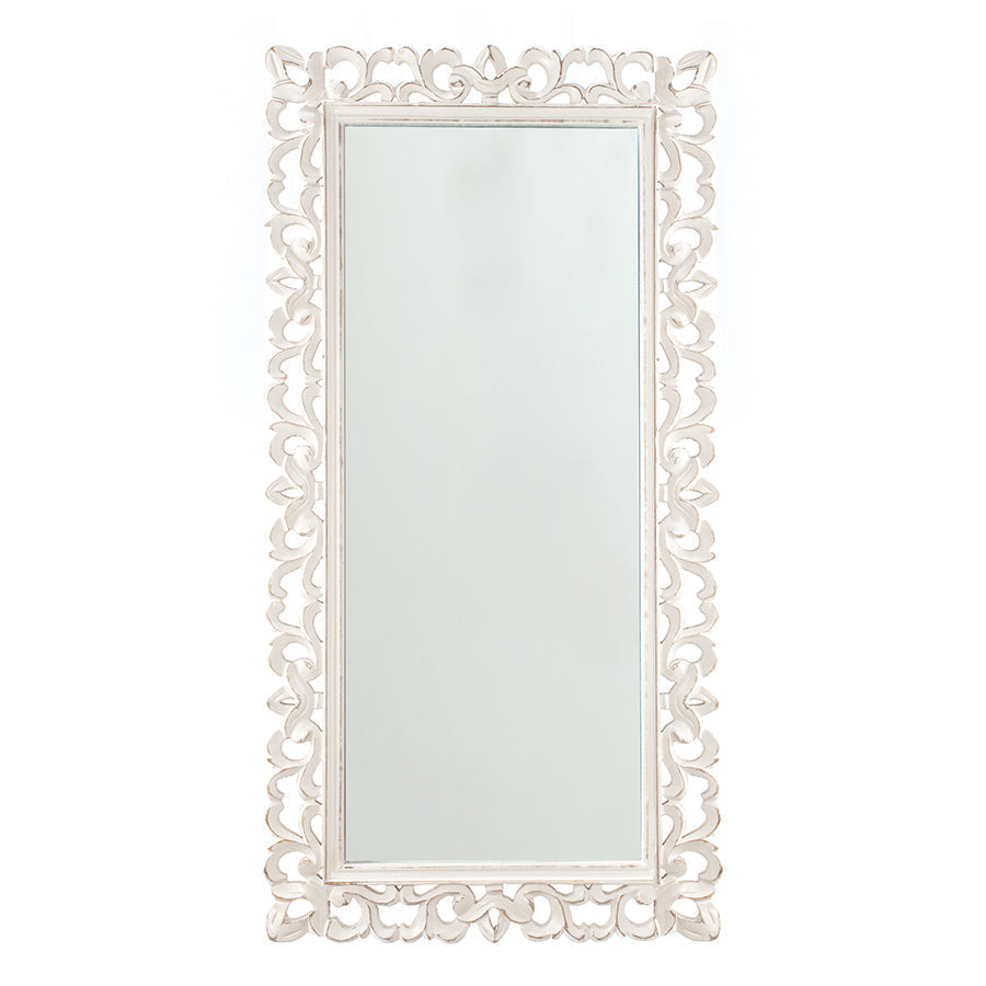 Large Hamptons Fleur Wooden Carved Vertical/Horizontal Wall Mirror
