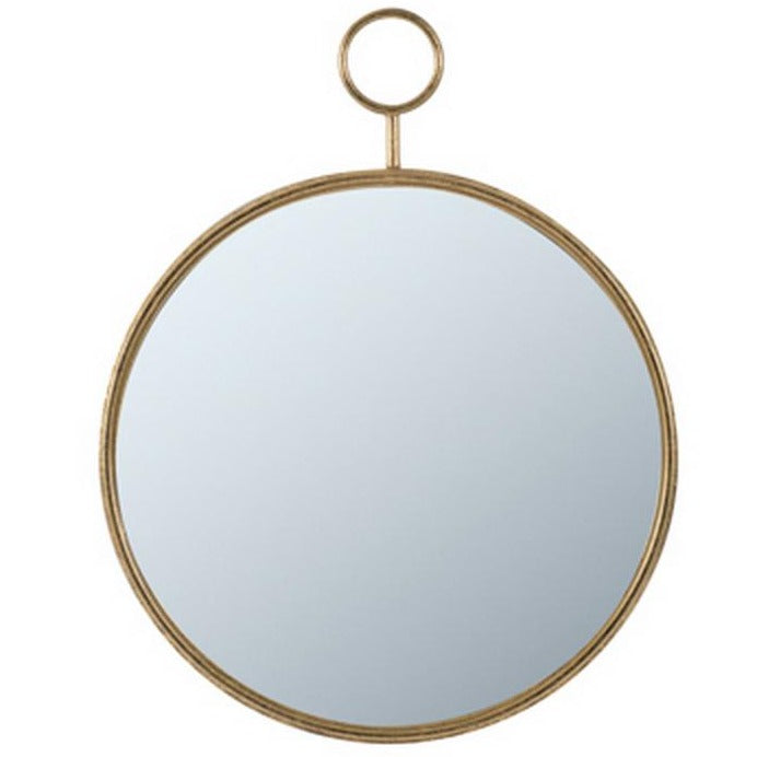 Golden Frame Time Piece Wall Mirror 57cms