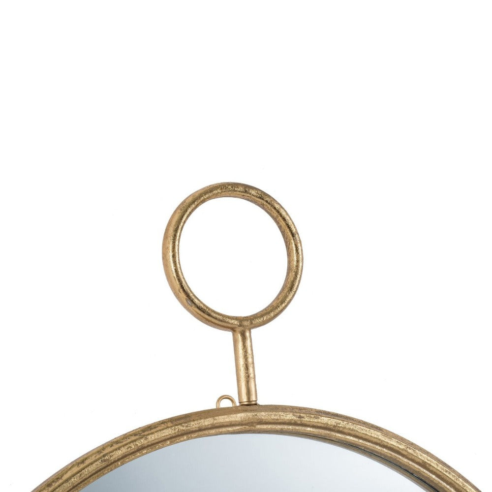Golden Frame Time Piece Wall Mirror 57cms