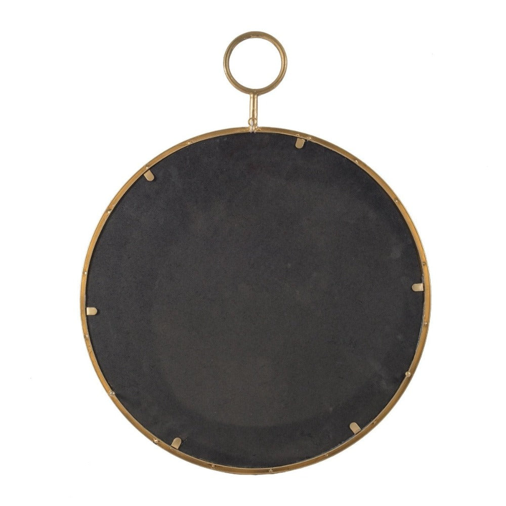 Golden Frame Time Piece Wall Mirror 57cms
