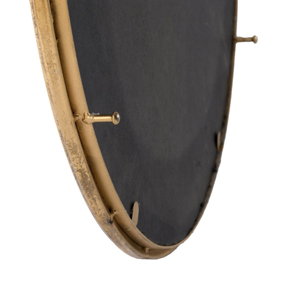 Golden Frame Time Piece Wall Mirror 57cms