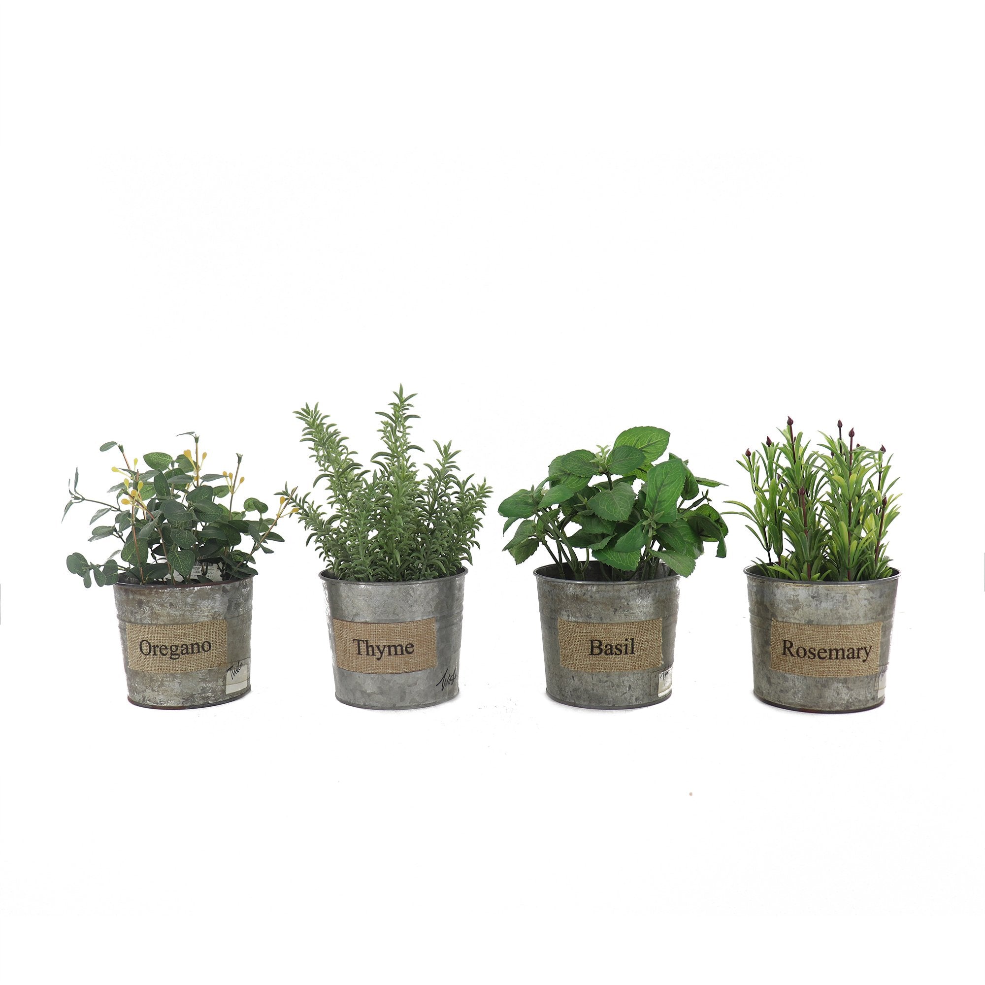 Set of 4 Artificial Herbs Tins