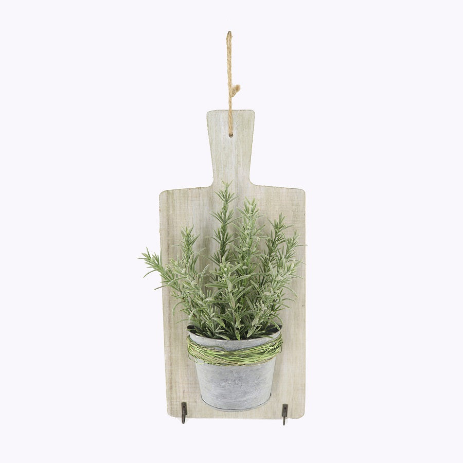 Artificial Rosemary Hanging Chopping Board Planter