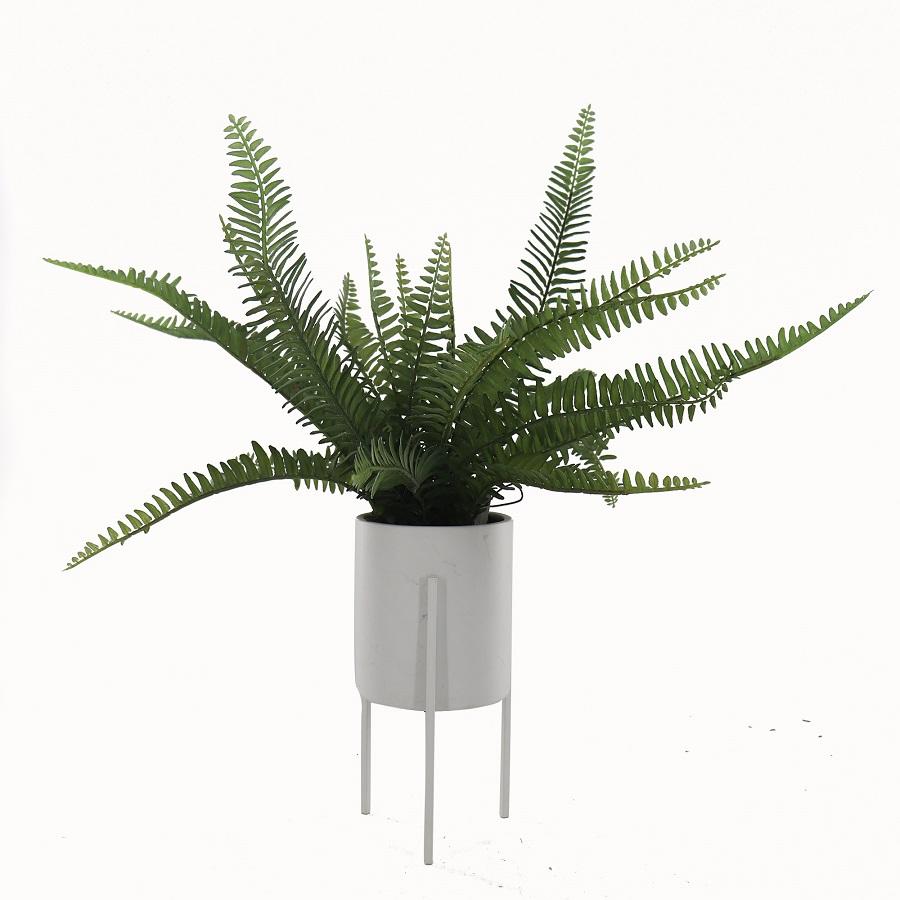 Artificial Boston Fern in Ceramic Pot Stand