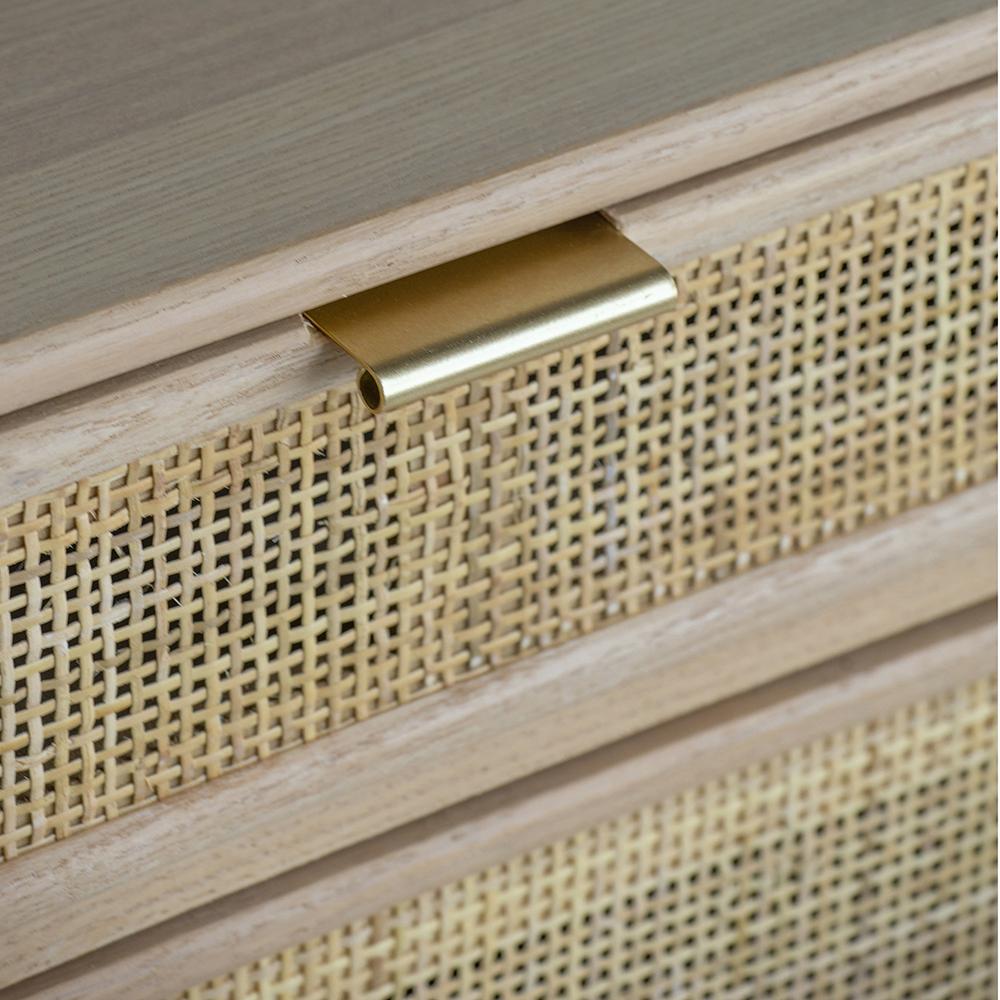 Pine And Rattan Mini Rattan Side Table