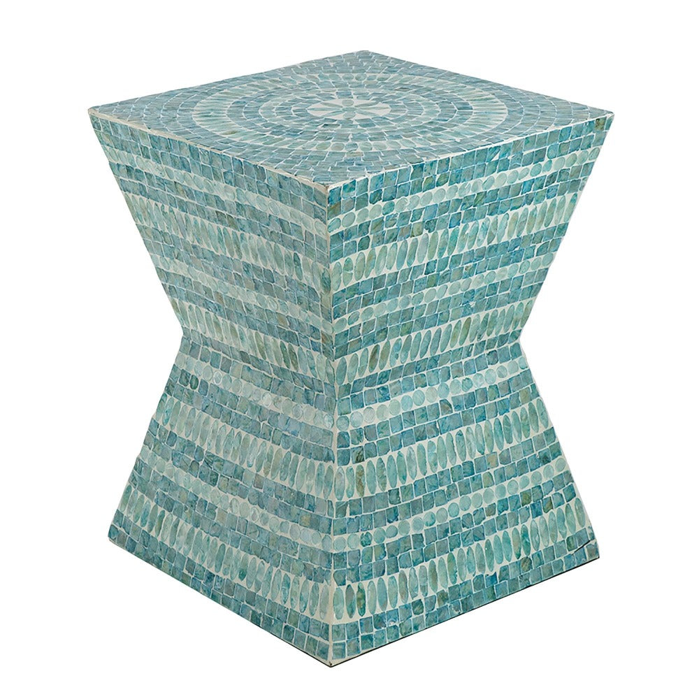 Monaco Turquoise Stool Side Table