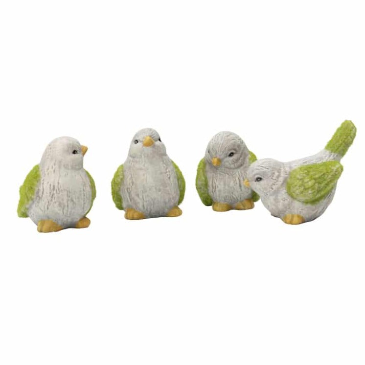 Set of 4 Birds Family Garden Decor