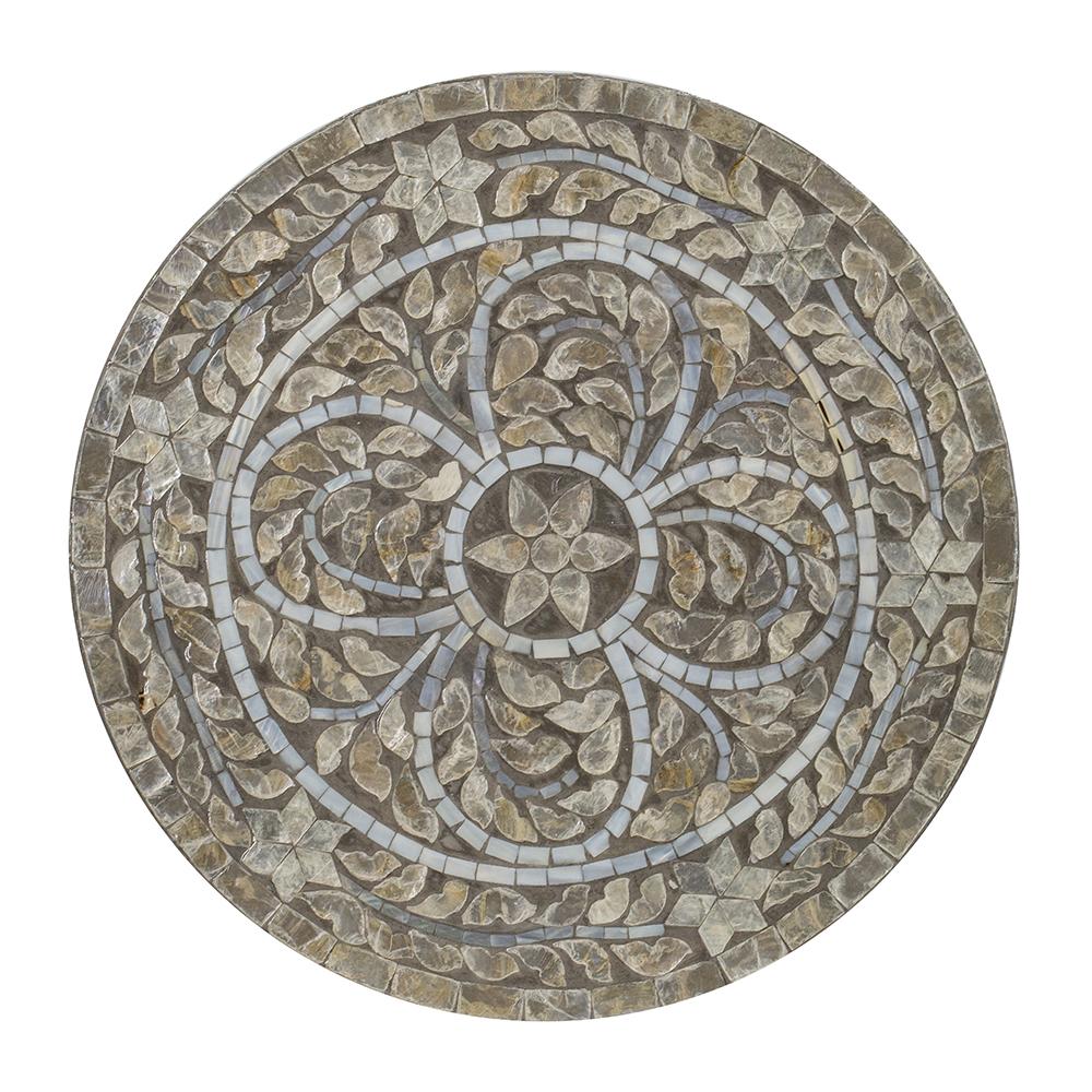 King Shell Inlay Stool Side Table