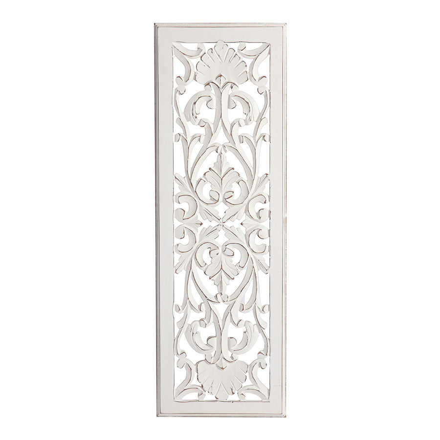 Hamptons Rectangle 'Scroll' Carved Wall Art 91 cms