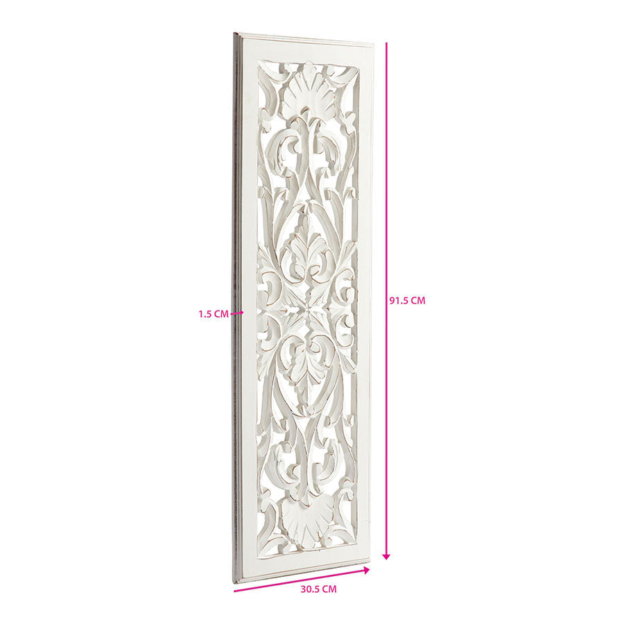 Hamptons Rectangle 'Scroll' Carved Wall Art 91 cms