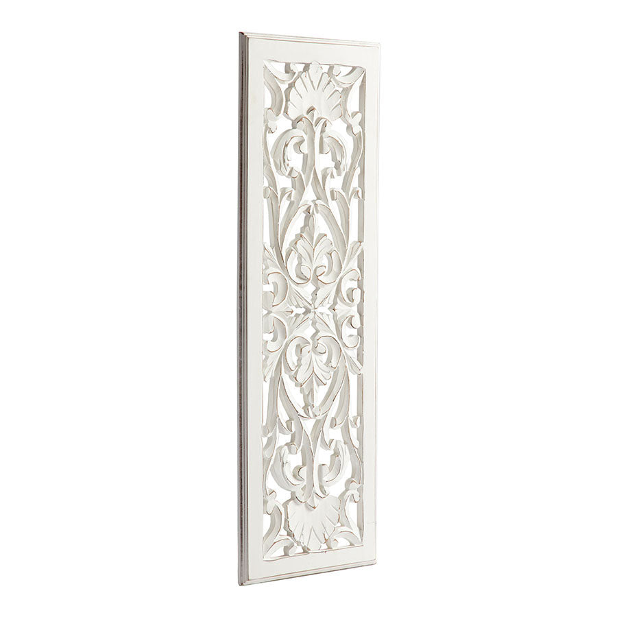 Hamptons Rectangle 'Scroll' Carved Wall Art 91 cms