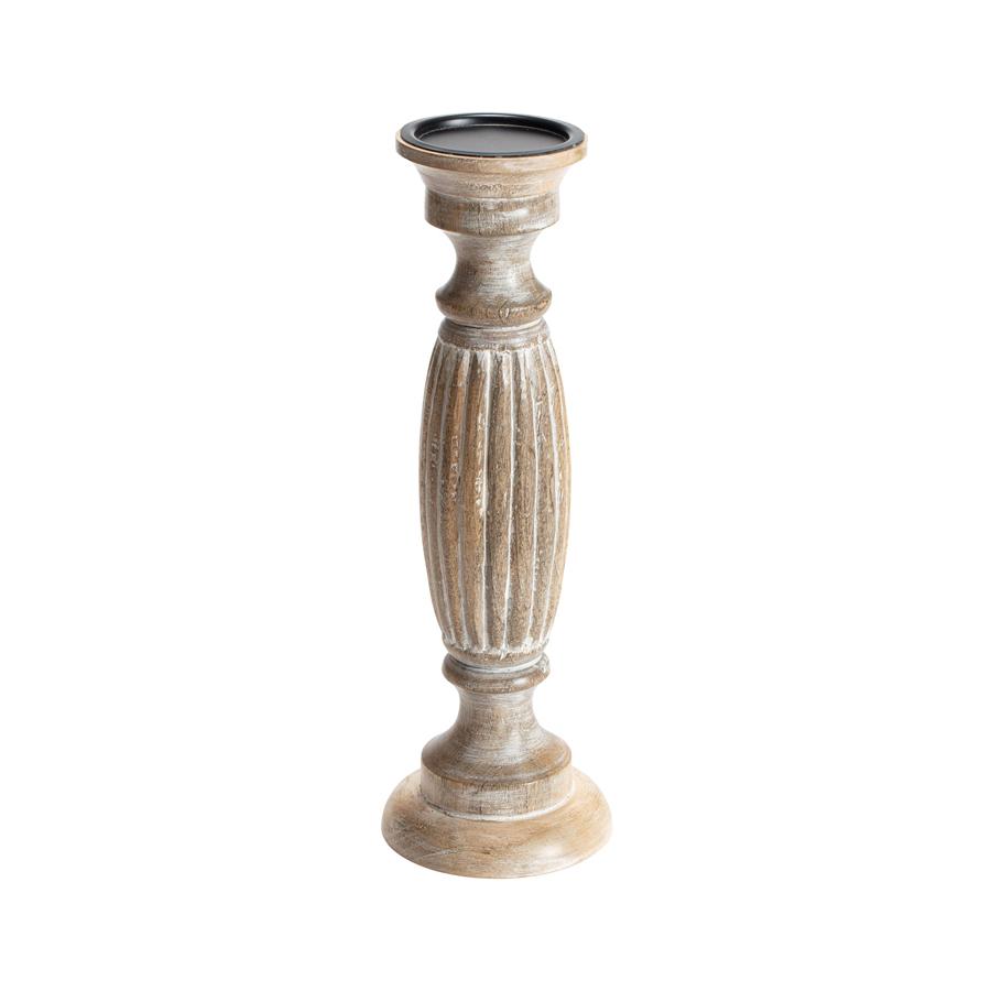Handcrafted Classic Carved Pillar Candle Holder