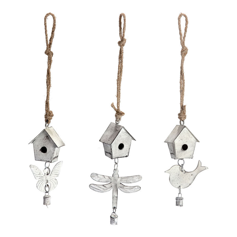 Set Of 3 Handcrafted Hanging Mini Birdhouses