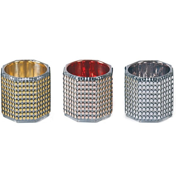 Glass Dimple Tealight Holders Set of 3