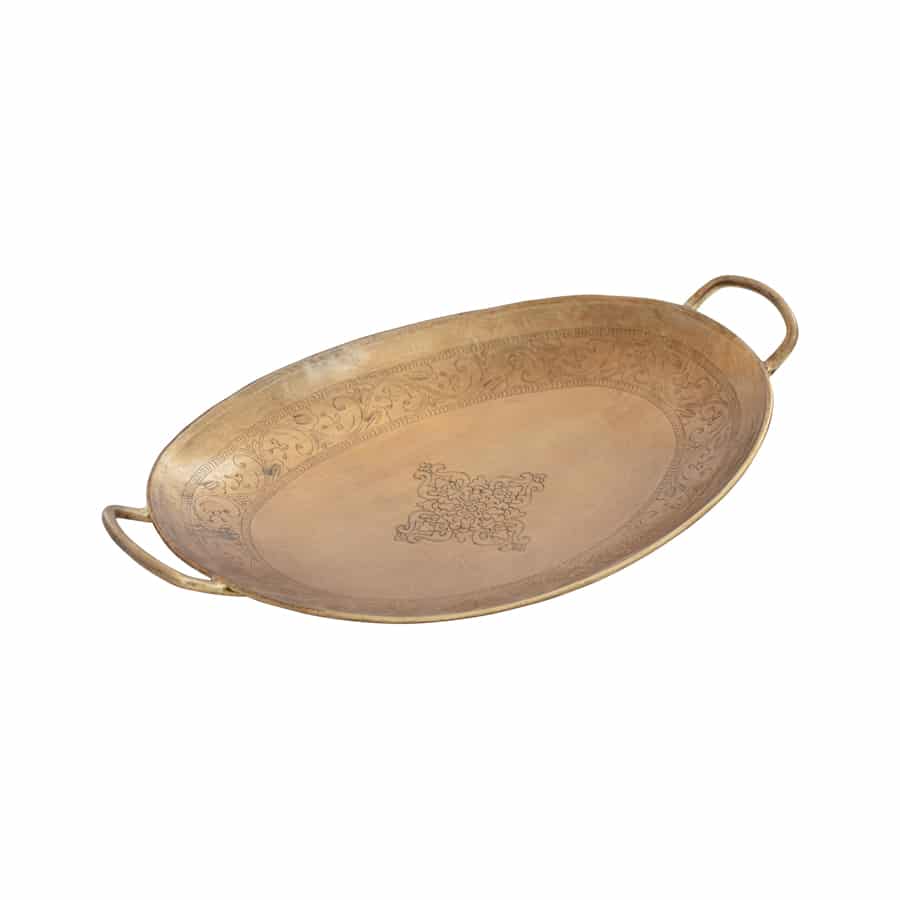 Handcrafted Oval Tray With Handles