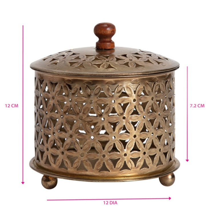 Handcrafted Round Punched-Flower Box