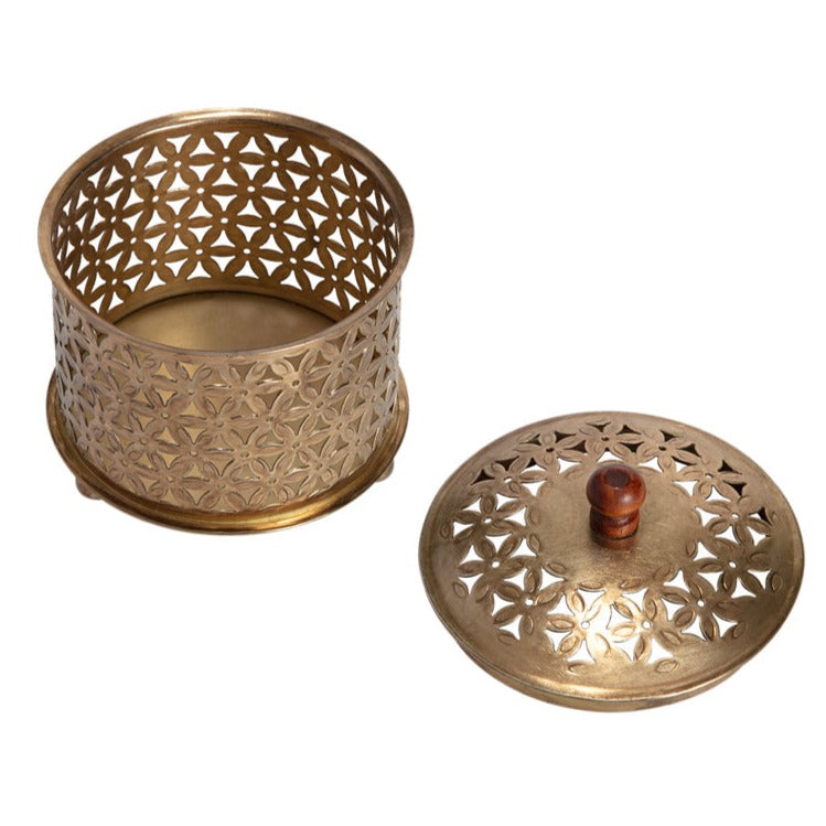 Handcrafted Round Punched-Flower Box