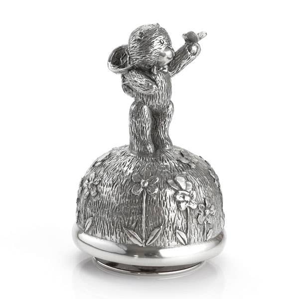 Royal Selangor Bear Catching Butterflies Pewter Music Carousel
