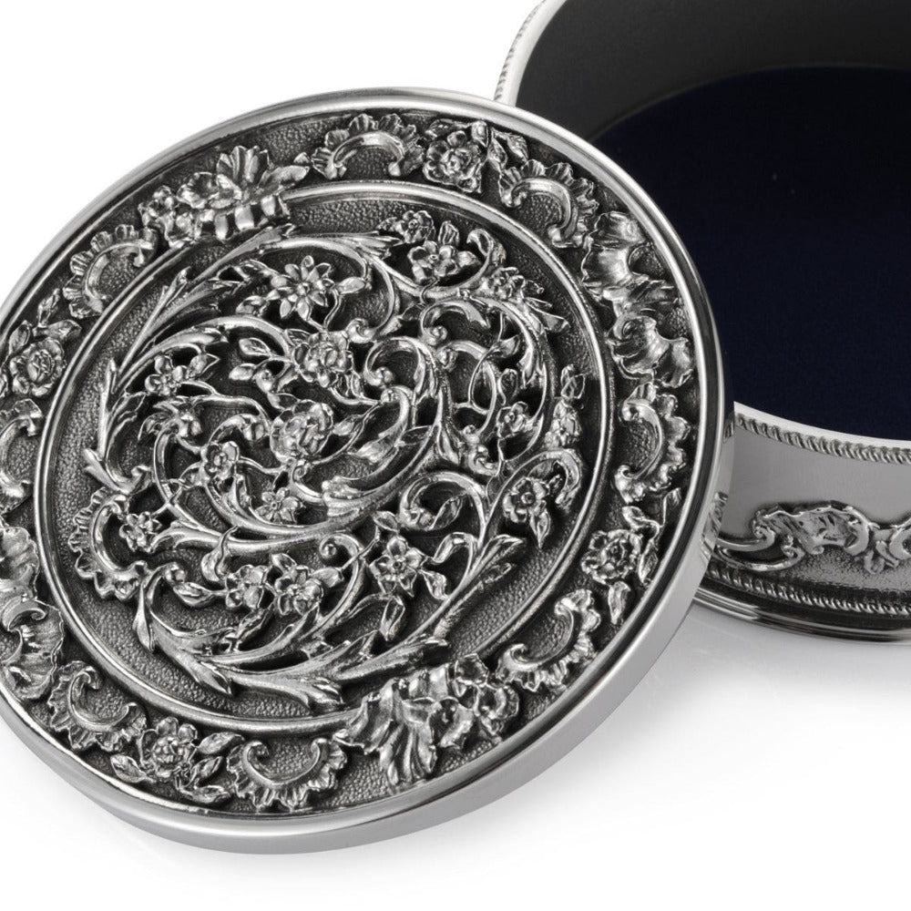 Royal Selangor Gadrooned Rose Pewter Trinket Box