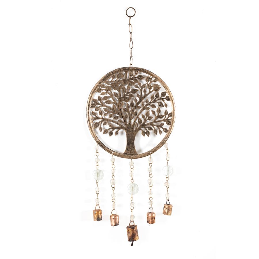 Handcrafted Hanging Tree of Life Beads & Bells Wind Chime