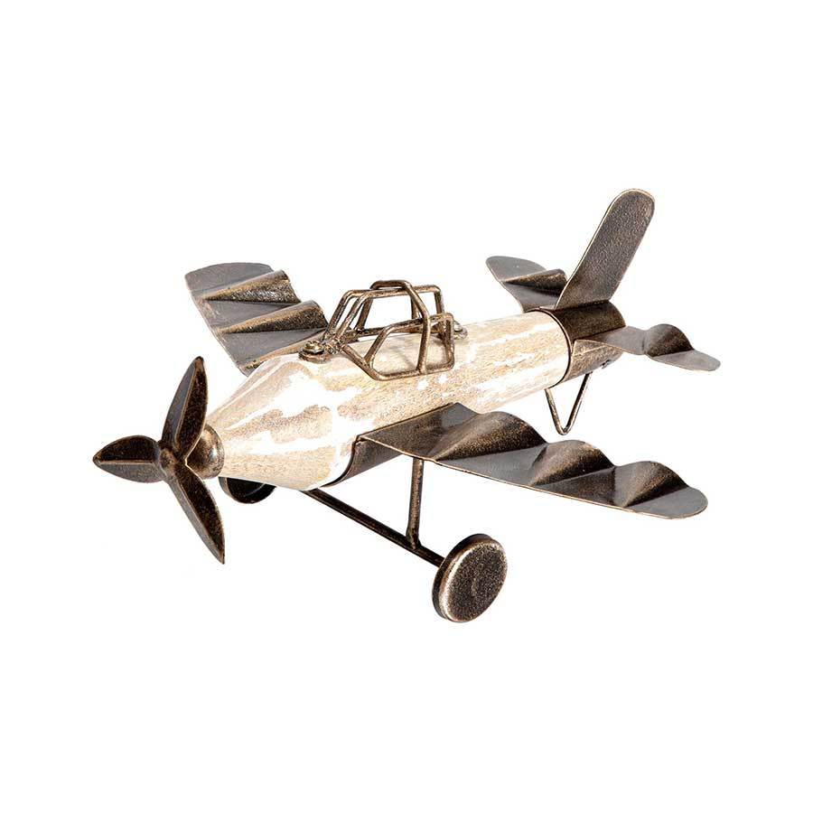 Handcrafted Metal & Wooden Aeroplane