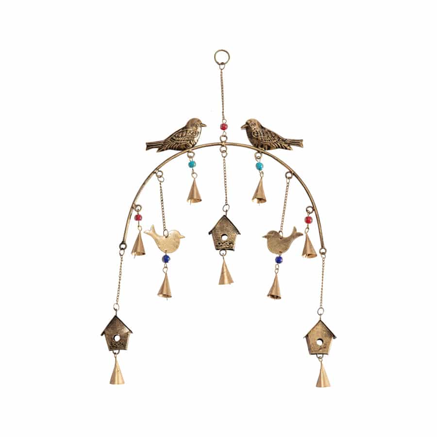 Handcrafted Hanging Arch Chime With Birds