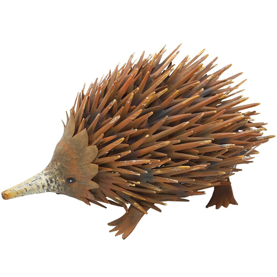 Outdoor Decor Rust Hedgehog Statue