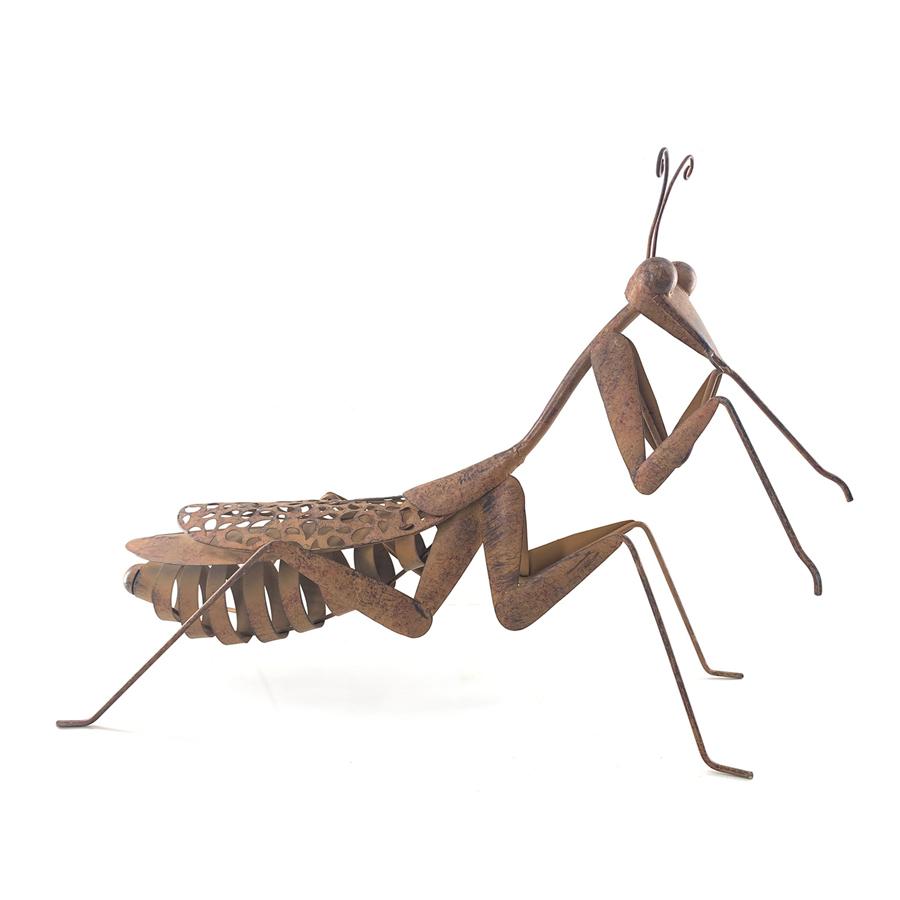 Lucky Praying Mantis Metal Outdoor Decor Small