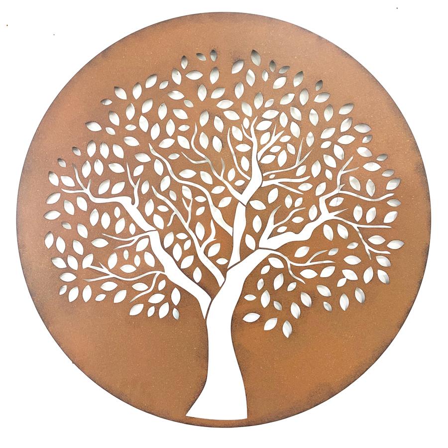 Reverse Laser Cut Round Tree of Life Wall Decor 80cms