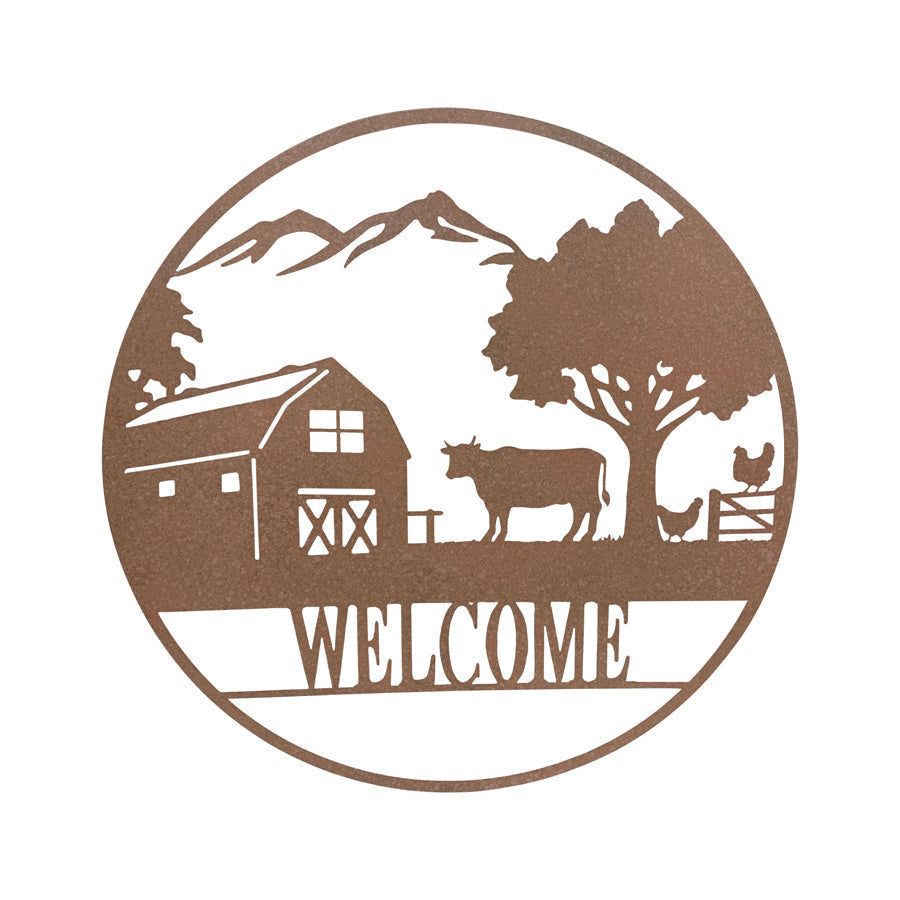 Laser-cut Welcome Farm Scene Wall Decor 60cms