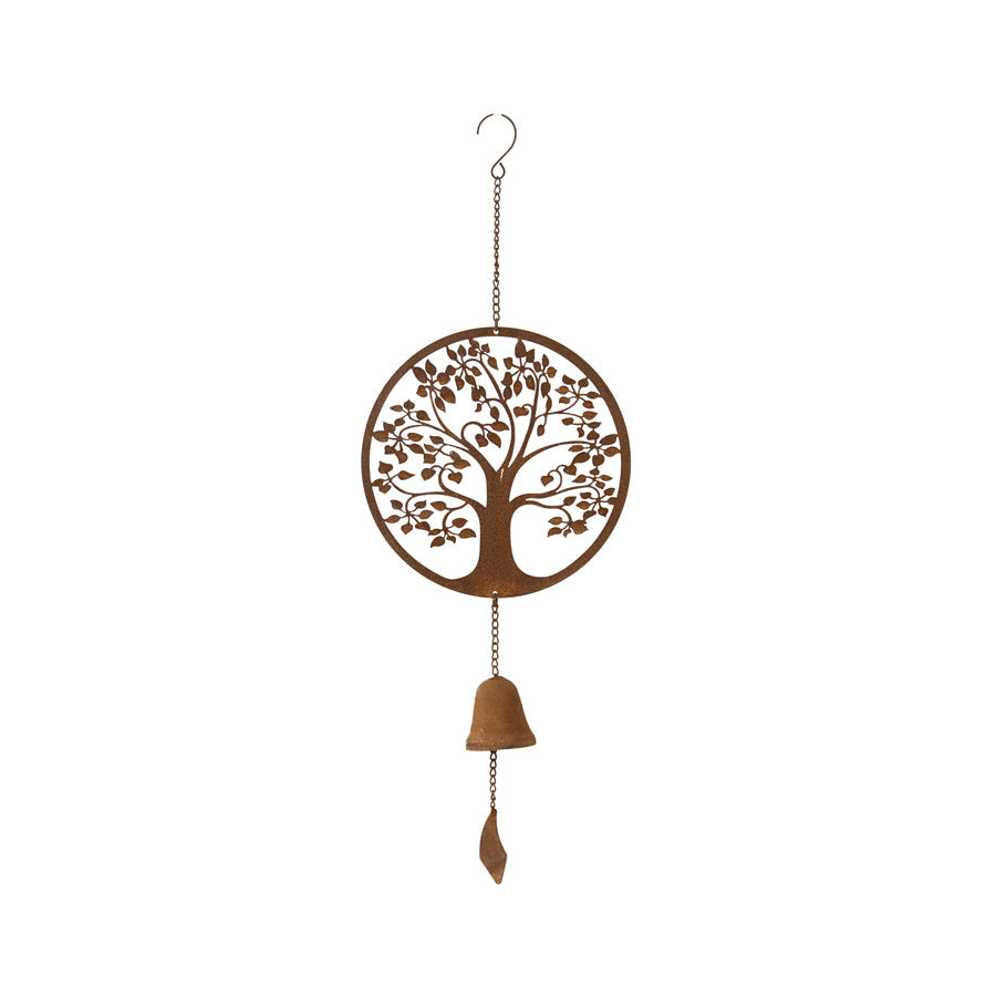 Rusty Tree of Life With Bell Hanger