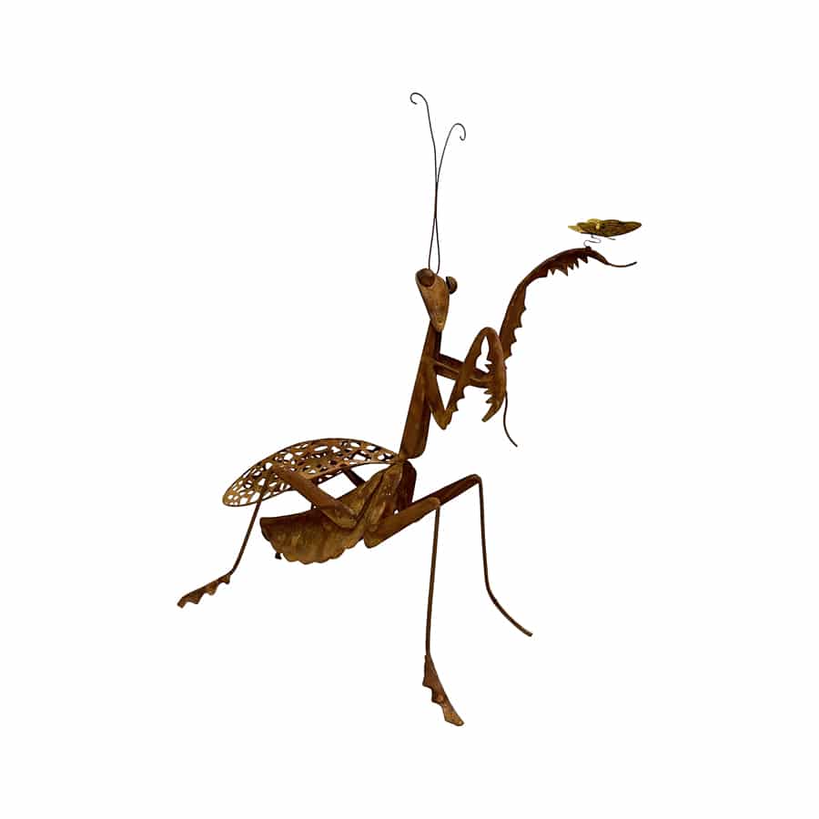 Lucky Praying Mantis Metal Outdoor Decor Large