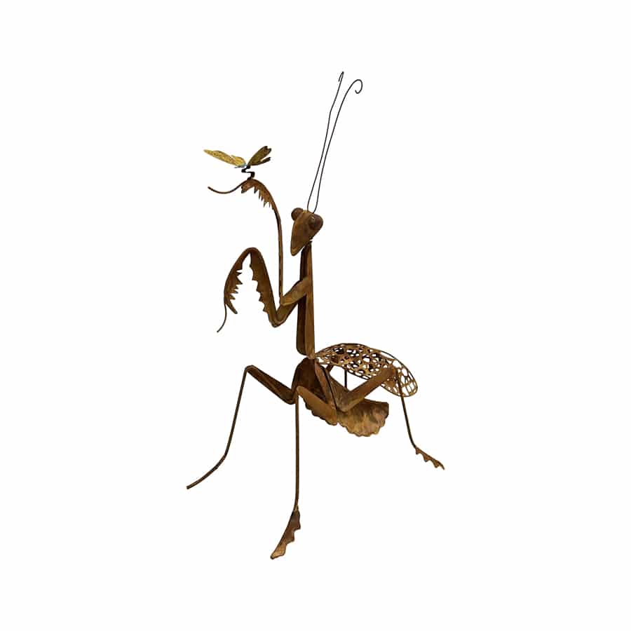 Lucky Praying Mantis Metal Outdoor Decor Large