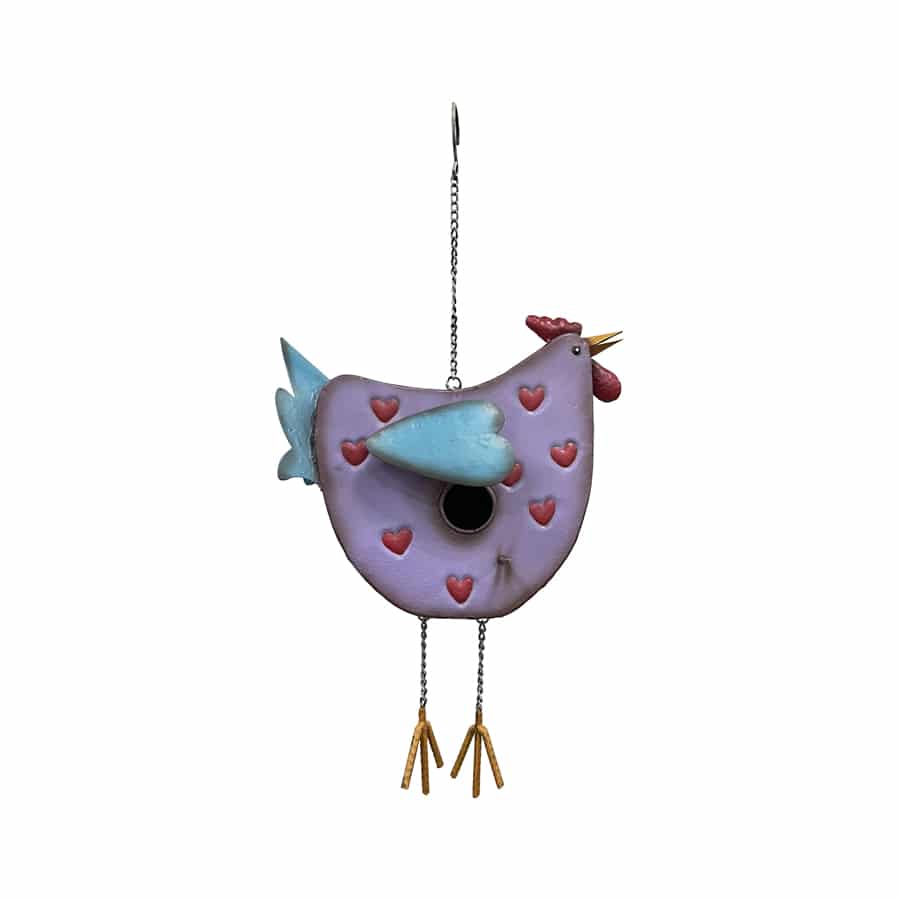 Hanging Chook Birdhouse With Hearts