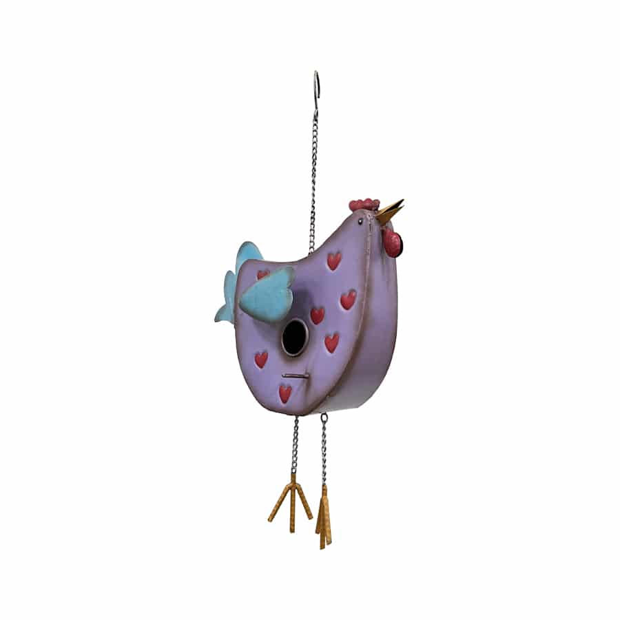 Hanging Chook Birdhouse With Hearts