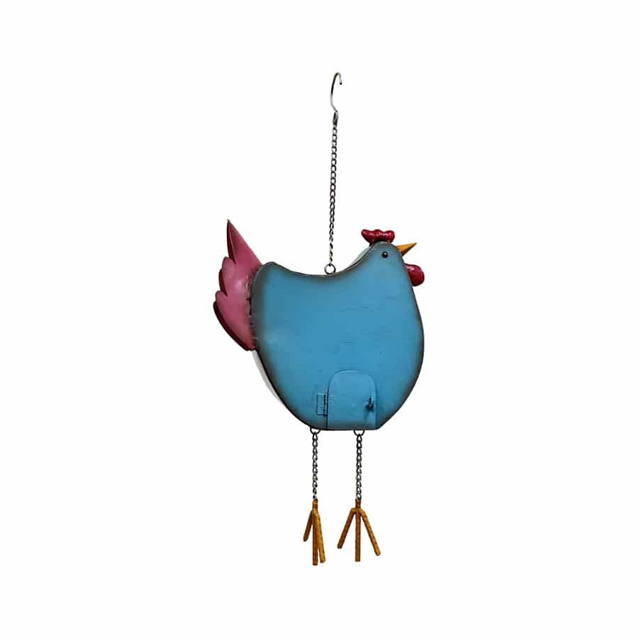 Hanging Chook Birdhouse With Flowers