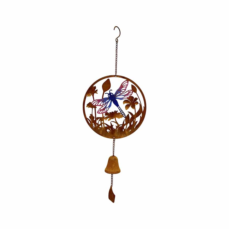 Rust & Colour Dragonfly Bell Hanger Wind Chime