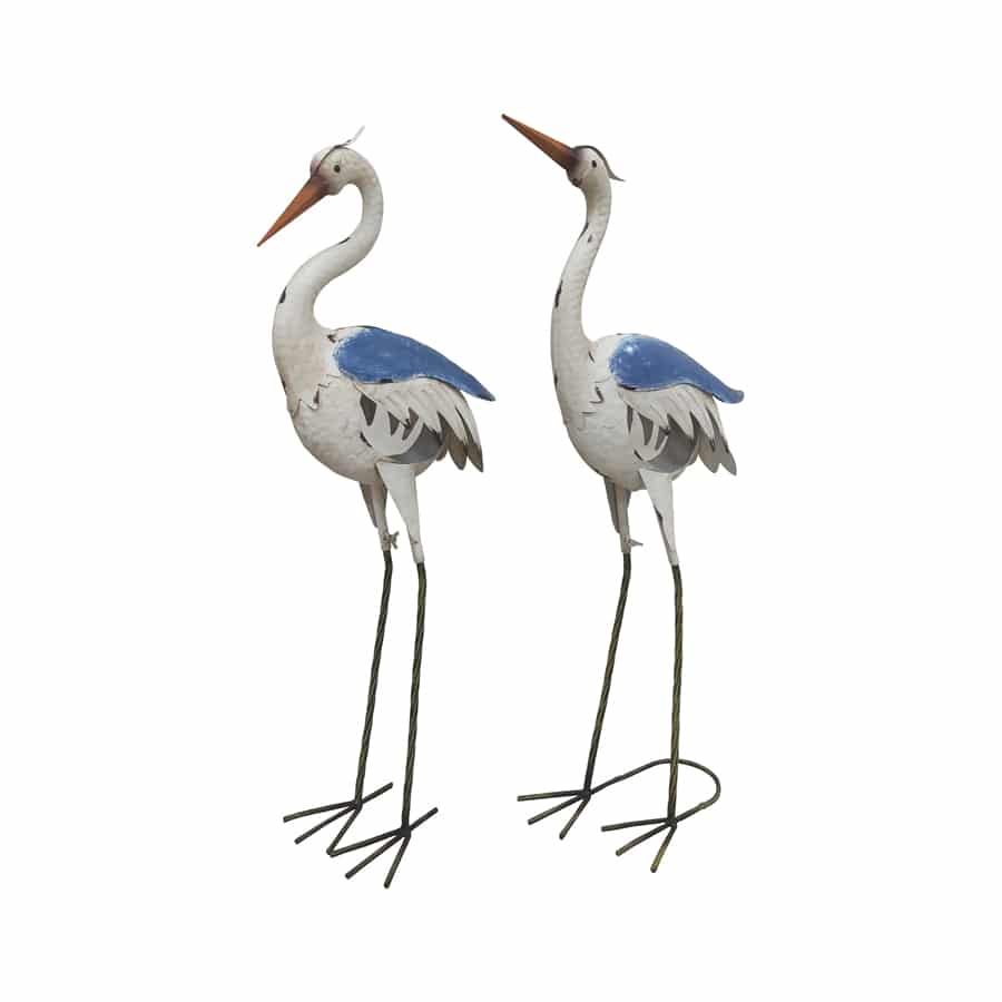 Set of 2 Outdoor Metal Decor Egret Crane Couple
