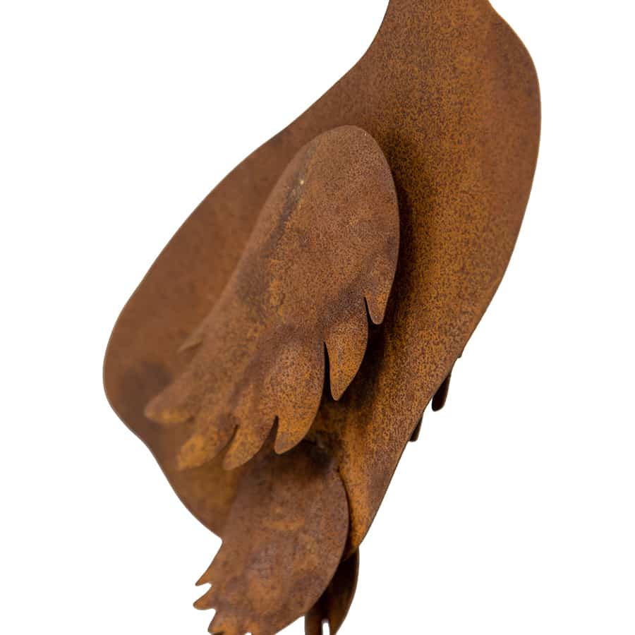 Set Of 3 Metal Outdoor Decor Rust Ducklings