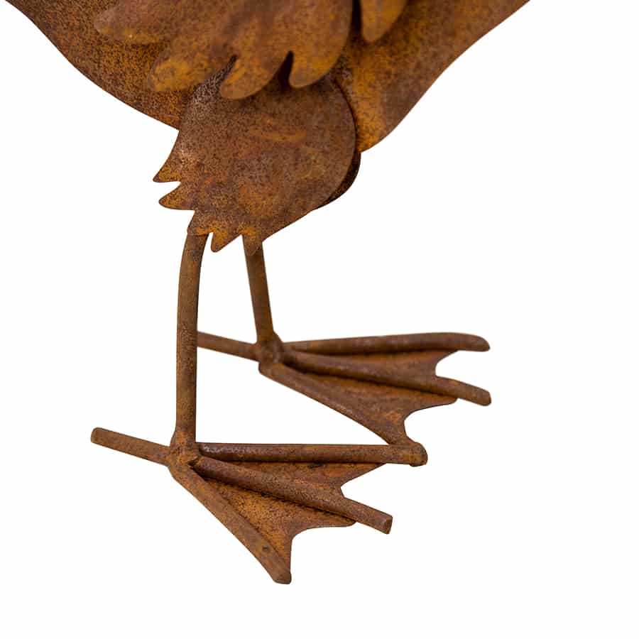 Set Of 3 Metal Outdoor Decor Rust Ducklings