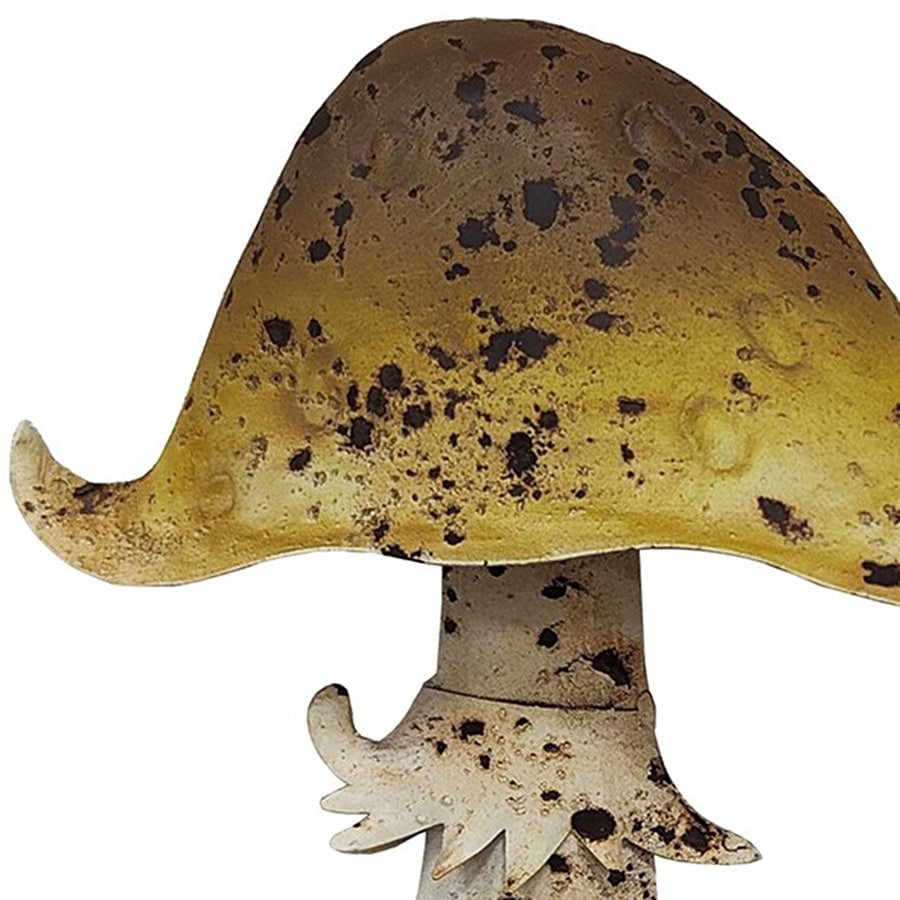 Set of 2 Metal Outdoor Decor Mushroom Garden Stakes