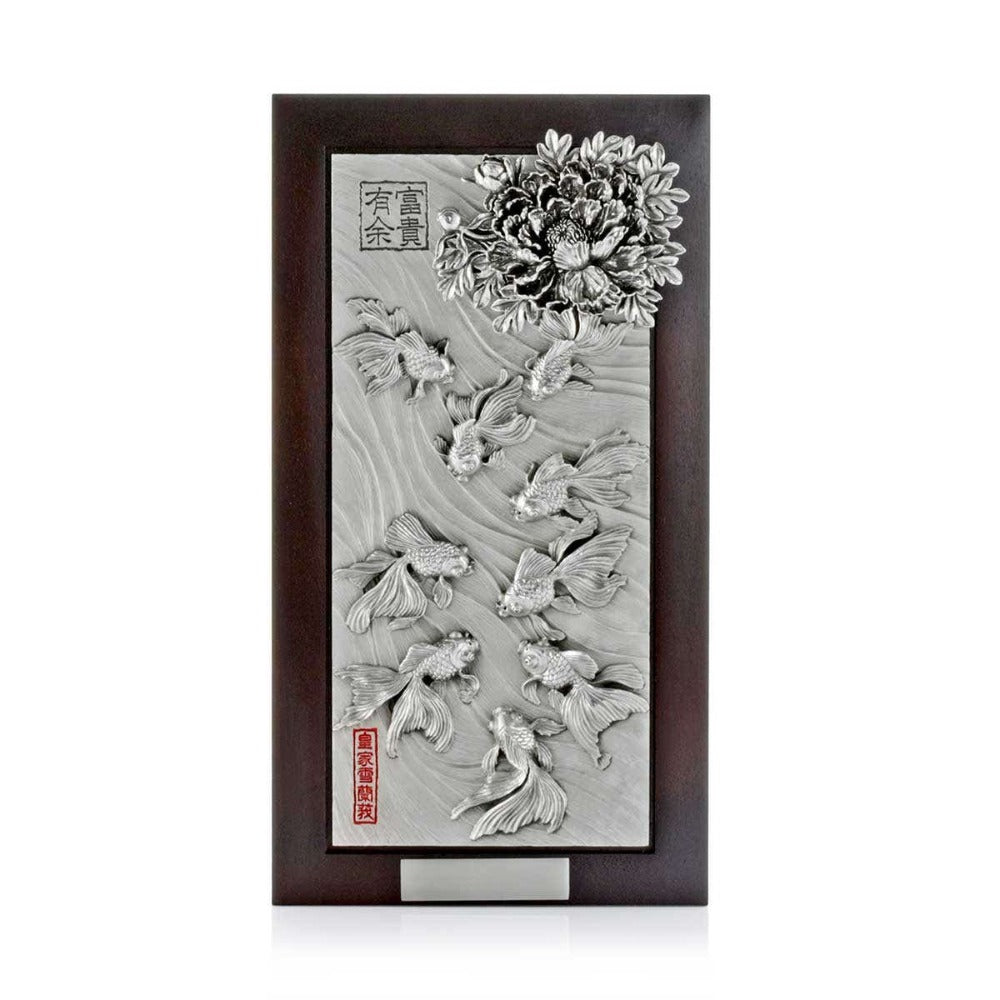 Royal Selangor Goldfish & Peony Pewter Wall Plaque